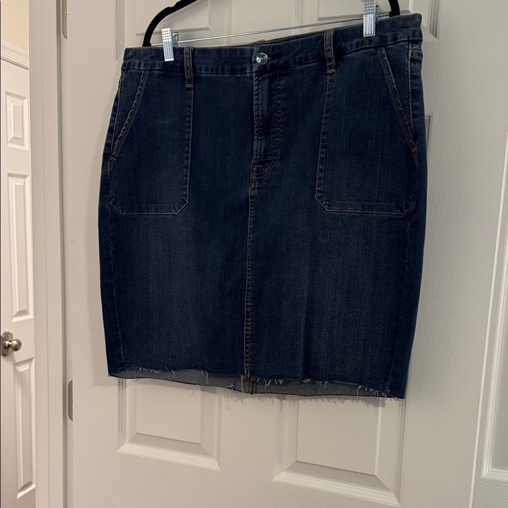 Classic Dark Blue Denim Pencil Skirt